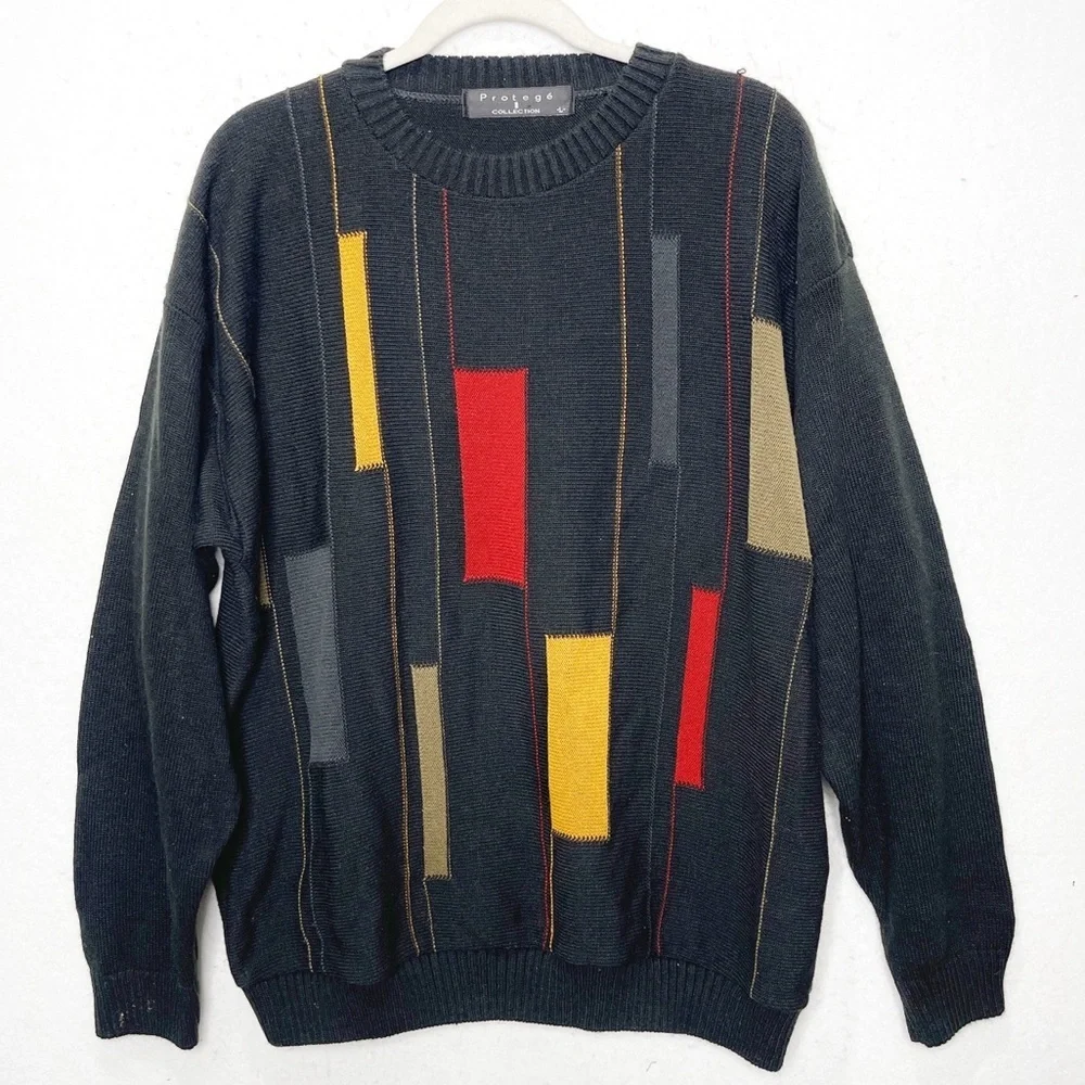 Protege Vintage 90’s Collection Coogi Style Multi Color Sweater Pullover Hip Hop